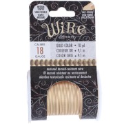 Fil de cuivre demi rond strié 1.02 mm semi dur - Doré anti-ternissement x9.1m