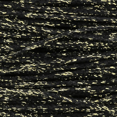 Fil synthétique métallisé 1 mm Noir/Doré x 1 m