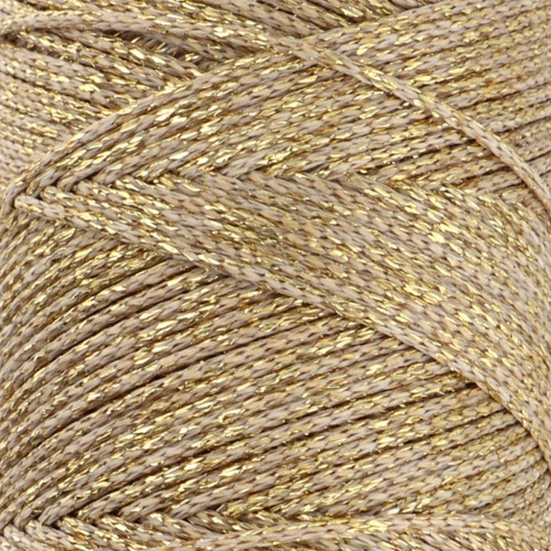Fil synthétique poissé métallisé 1 mm Sand/Doré x 1 m