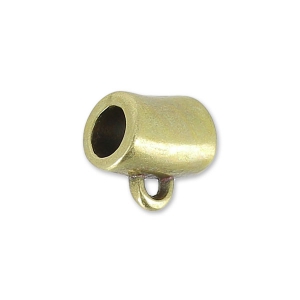 Tube attache breloque un anneau 8x7 mm bronze x1