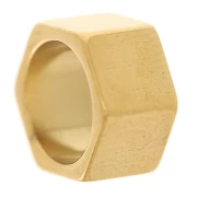 Perle écrou 10x6 mm - Acier inoxydable 303 Doré x1