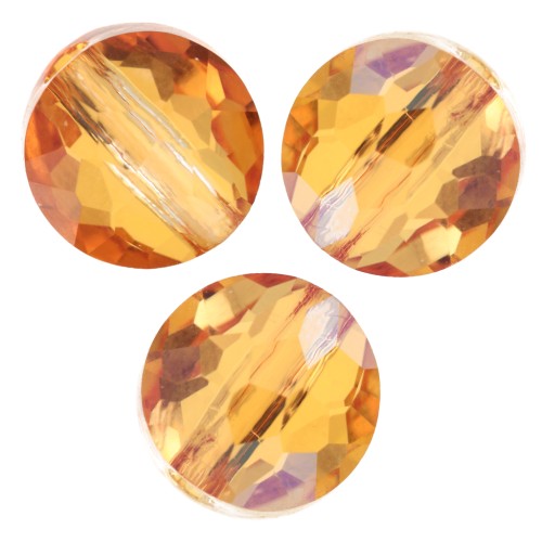 Perles rondes plates - 6 mm - Thin Round  Swarovski 5034 - Dark Orange x6