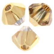 Toupies en cristal Swarovski 5328 3 mm - Crystal Aurum x50