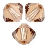 Toupies en cristal Swarovski 5328 4 mm - Reinvented Light Smoked Topaz x50
