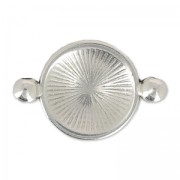 Intercalaire rond travaillé 2 anneaux 23 mm Placage Argent fin vieilli x1