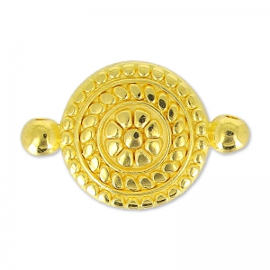 Intercalaire rond travaillé 2 anneaux 23 mm Doré à l'or fin x1