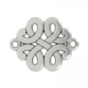 Intercalaire motif celte 2 anneaux 17 mm Placage Argent fin vieilli x1