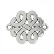 Intercalaire motif celte 2 anneaux 17 mm Placage Argent fin vieilli x1