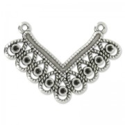 Intercalaire forme V 2 anneaux 41 mm Placage Argent fin vieilli x1|raw }}