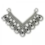 Intercalaire forme V 2 anneaux 41 mm Placage Argent fin vieilli x1