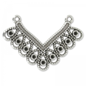 Intercalaire forme V 2 anneaux 41 mm Placage Argent fin vieilli x1