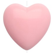 Perle coeur 17x18 mm en résine opaque - Rose pâle x1|raw }}