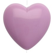 Perle coeur 17x18 mm en résine opaque - Violet clair x1