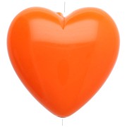 Perle coeur 17x18 mm en résine opaque - Orange x1|raw }}
