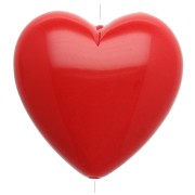 Perle coeur 17x18 mm en résine opaque - Rouge foncé x1|raw }}
