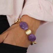 Perle plate irrégulière en résine translucide 25x20 mm - Blanc nacré x1