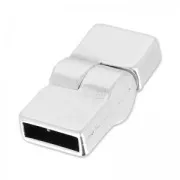 Fermoir aimanté 26x12 mm pour lacet 10 mm Placage Argent fin vieilli x1