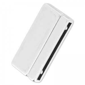 Fermoir aimanté 34x17 mm pour lacet 30 mm Placage Argent fin vieilli x1