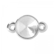 Intercalaire 2 anneaux pour rivoli 12 mm Placage Argent fin vieilli x1|raw }}