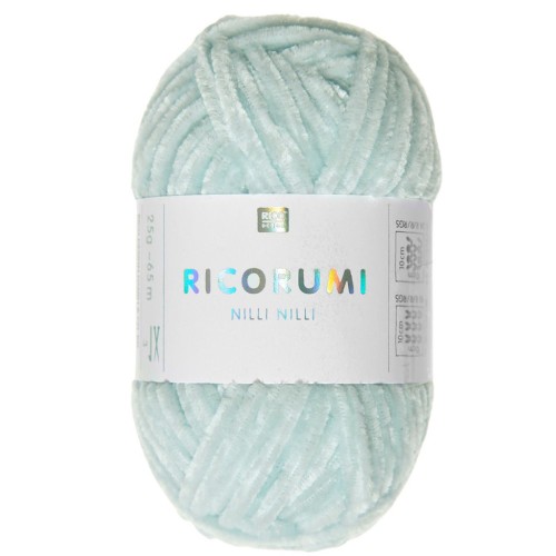 Laine chenille Ricorumi Nilli Nilli par Rico Design Amigurumi - Bleu glacé 015 x25g