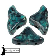 Perles en verre Hélios® par Puca® 6x10mm - Black Stony Emerald x10g|raw }}