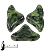 Perles en verre Hélios® par Puca® 6x10mm - Black Stony Green x10g|raw }}
