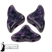 Jet - Perles en verre Hélios® par Puca® 6x10mm - Black Stony Violet x10g Perles en verre Hélios® par Puca® 6x10mm - Black Stony Violet x10g