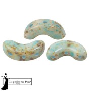 Perles en verre Arcos® par Puca® 5x10 mm - White Stony Blue Green x10g|raw }}