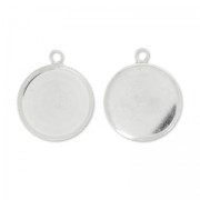 Serti pendentif pour cabochon plat 15 mm en Argent 925 x1