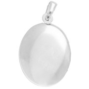Pendentif porte-photo ovale 24x16 mm - motif arabesques - Placage argent fin x1