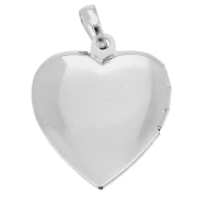 Pendentif porte photo coeur 23x19.5 mm - motif arabesques - Placage argent fin x1