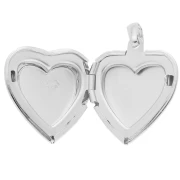 Pendentif porte photo coeur 23x19.5 mm - motif arabesques - Placage argent fin x1