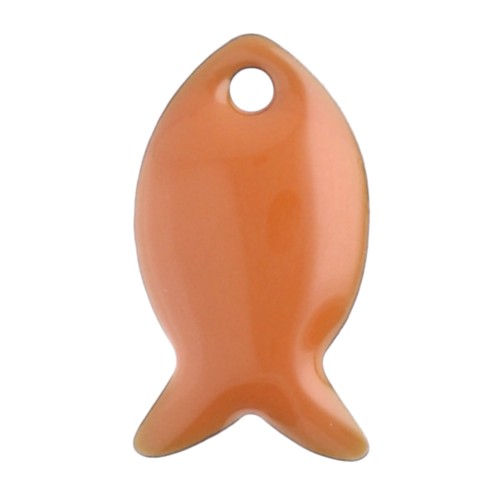 Sequins poissons en métal et résine époxy 14x8 mm - Moutarde x6