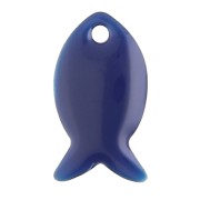 Sequins poissons en métal et résine époxy 14x8 mm - Bleu nuit x6|raw }}