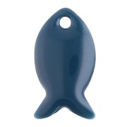 Sequins poissons en métal et résine époxy 14x8 mm - Pétrole x6