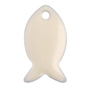 Sequins poissons en métal et résine époxy 14x8 mm - Crème x6