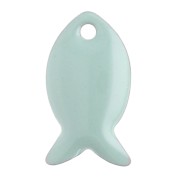 Sequins poissons en métal et résine époxy 14x8 mm - Sauge x6