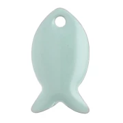 Sequins poissons en métal et résine époxy 14x8 mm - Sauge x6