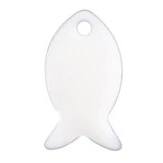 Sequins poissons en métal et résine époxy 14x8 mm - Ivoire x6