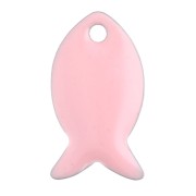 Sequins poissons en métal et résine époxy 14x8 mm - Rose dragée x6