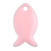 Sequins poissons en métal et résine époxy 14x8 mm - Rose dragée x6