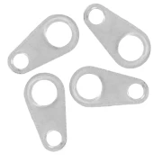 Attaches ovales 9x5 mm pour fermoir - Argenté x10