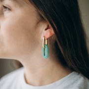 Pendentif ovale 30x15 mm en pierre gemme - Quartz Rose x1