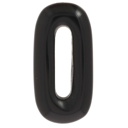 Pendentif ovale 30x15 mm en pierre gemme - Obsidienne noire x1