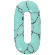 Pendentif ovale 30x15 mm en pierre gemme teintée - imitation Turquoise x1|raw }}