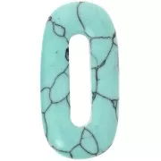 Pendentif ovale 30x15 mm en pierre gemme teintée - imitation Turquoise x1