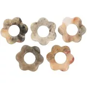 Pendentif fleur 20 mm en pierre gemme - Agate crazy x1