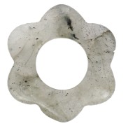 Pendentif fleur 20 mm en pierre gemme - Labradorite x1