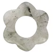 Pendentif fleur 20 mm en pierre gemme - Labradorite x1