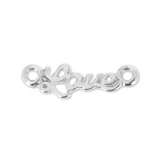 Intercalaire 2 anneaux Made by Me Love 19 x 5.5 mm argenté|raw }}